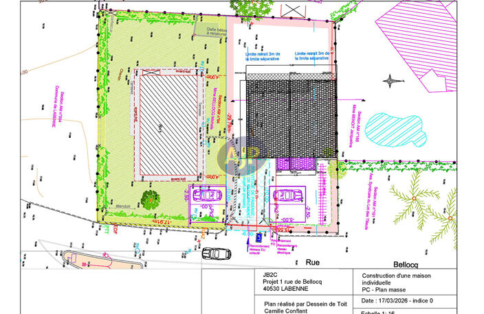 LABENNE BOURG - Terrain constructible à vendre avec permis de construire — photo 3