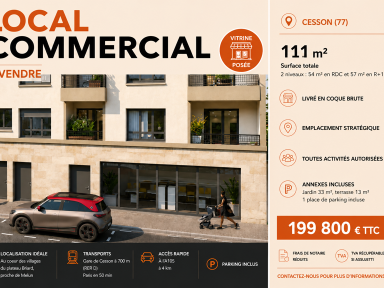 VENTE LOCAL COMMERCIAL CESSON (77) — photo 1