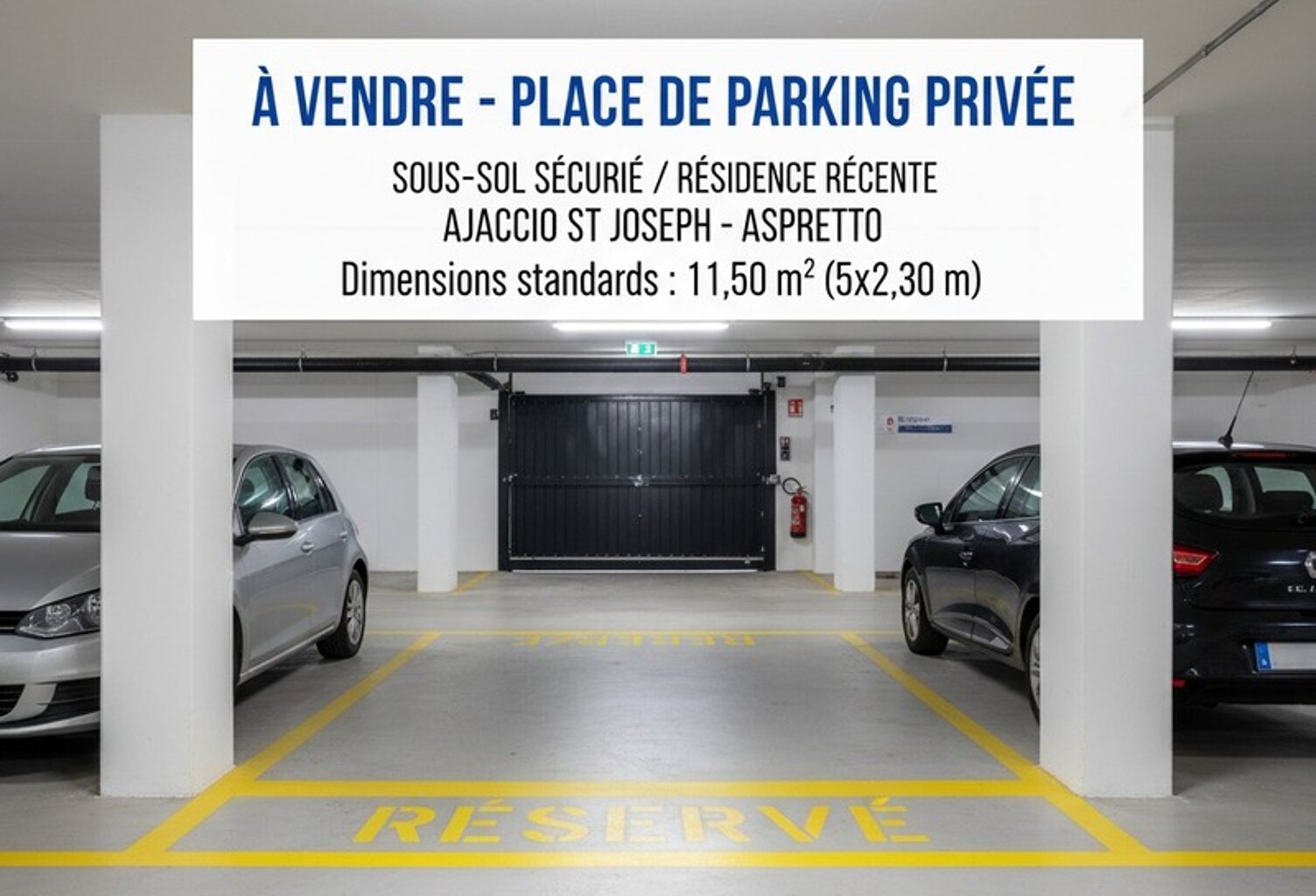 Place de stationnement sécurisée à VENDRE AJACCIO - entrée de ville SAINT JOSEPH-ASPRETTO — photo 1