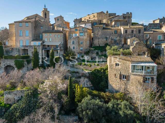 Gordes : rare maison de village en position dominante avec jardi — photo du bien