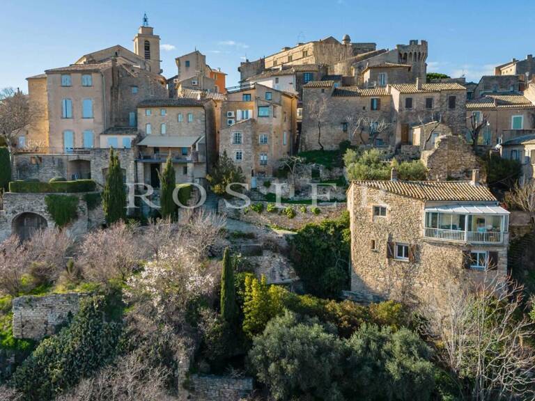 Gordes : rare maison de village en position dominante avec jardi — photo 1