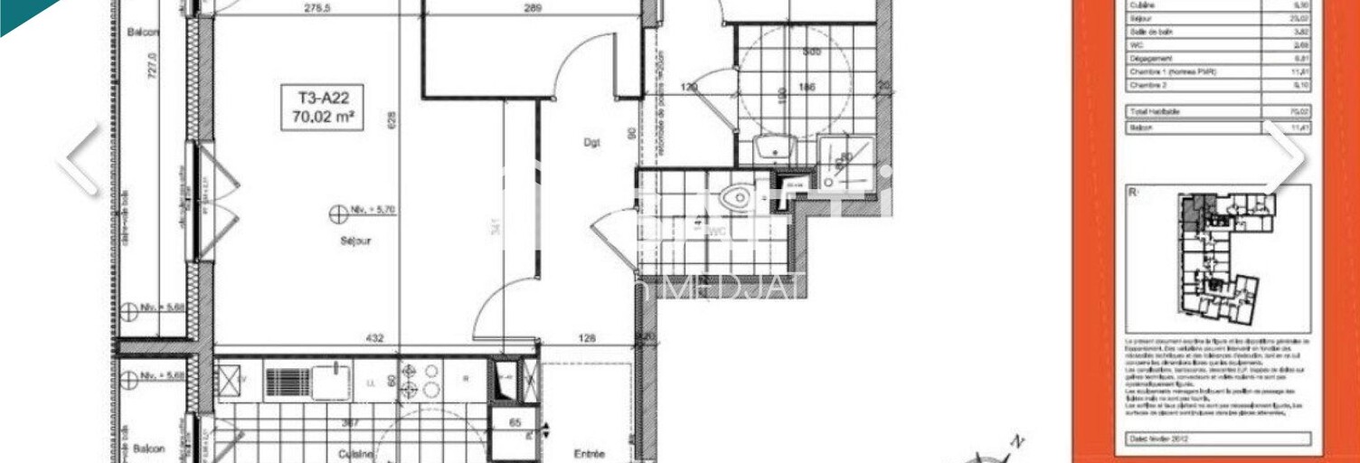 Appartement 3 Pièces 70 m² à vendre à Nanterre (92000)