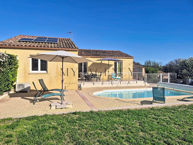 Magalas   Villa plain-pied 92 m2 avec piscine, 3 chambres, t — photo du bien