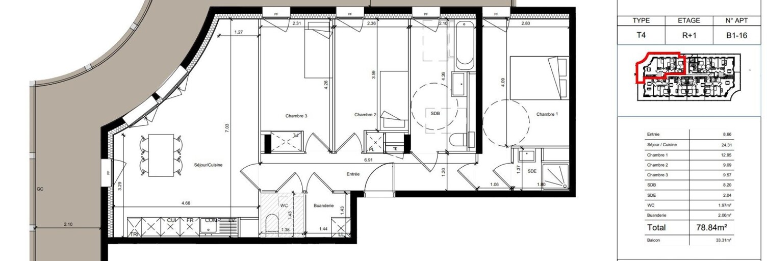 Appartement 4 Pièces 79 m² à vendre à Annemasse (74100)