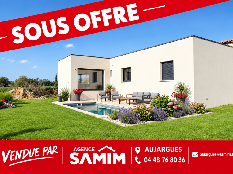 À VENDRE- VILLA NEUVE DE PLAIN PIED AVEC PISCINE- AUJARGUES — photo 1