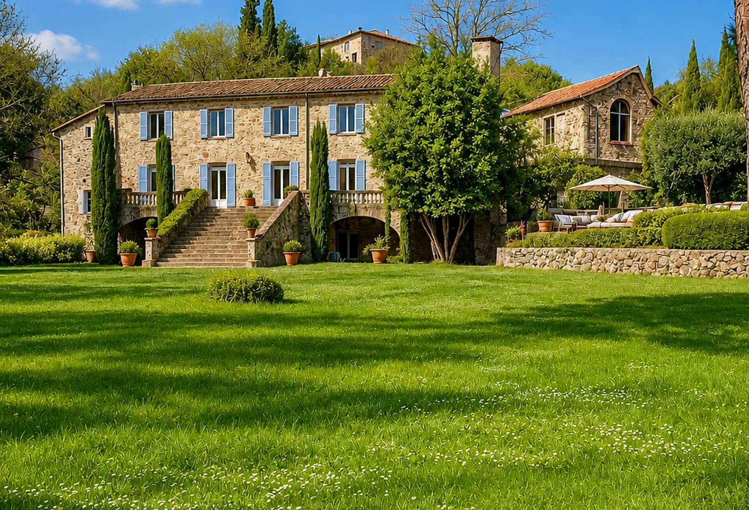 DOMAINE DE CARACTÈRE EN ARDÈCHE, 2 HECTARES, RIVIÈRE, PISCIN — photo 1