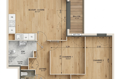 Appartement 3 pièces 355000 €