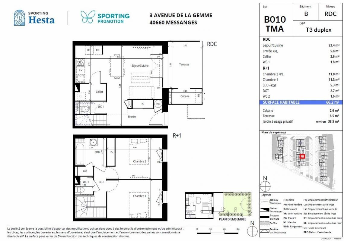 Villa / Maison  T3 à vendre Messanges 40660