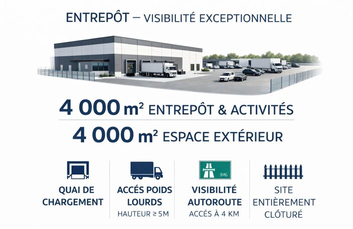 Dpt Rhône (69), A LOUER  LYON NORD  - ENTREPÔT / LOCAL D’ACTIVITÉ – VISIBILITÉ AUTOROUTE N°1 – QUAI + EXTERIEUR — photo 2