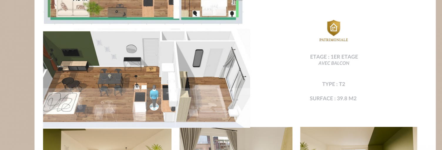 Appartement 2 Pièces 39 m² à vendre à Fougères (35300)