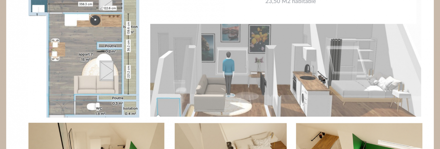 Appartement 2 Pièces 23 m² à vendre à Fougères (35300)