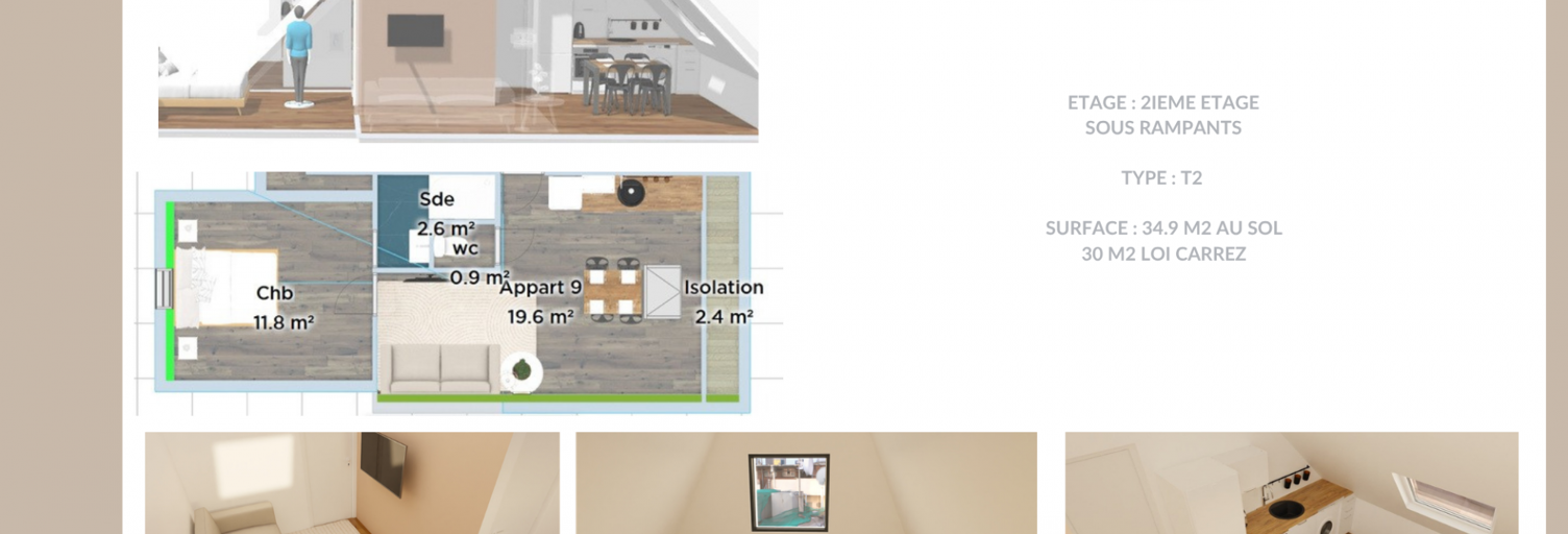 Appartement 2 Pièces 30 m² à vendre à Fougères (35300)