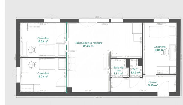 Appartement 4 pièces  à vendre Saint-Martin-d'Hères 38400