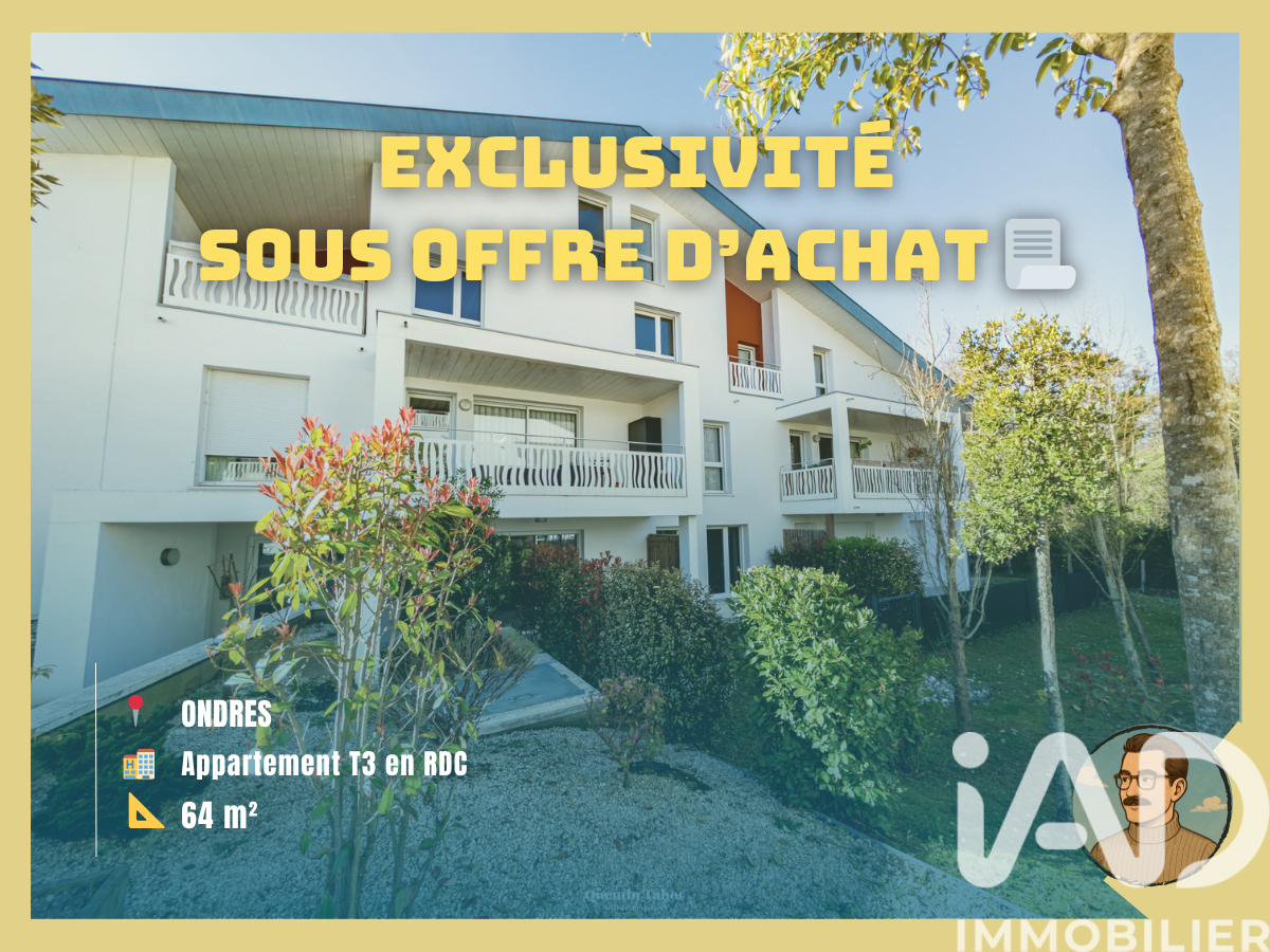 Appartement à vendre, 3 pièces, 64 m², Ondres
