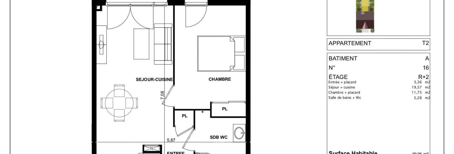 Appartement 2 Pièces 39 m² à louer à Cenon (33150)