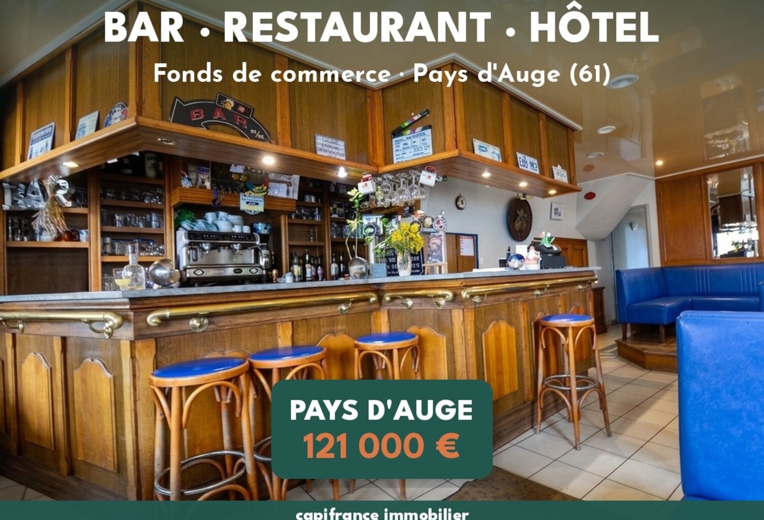 BAR – RESTAURANT – HÔTEL (3 CHAMBRES) – PAYS D'AUGE (61) — photo 1