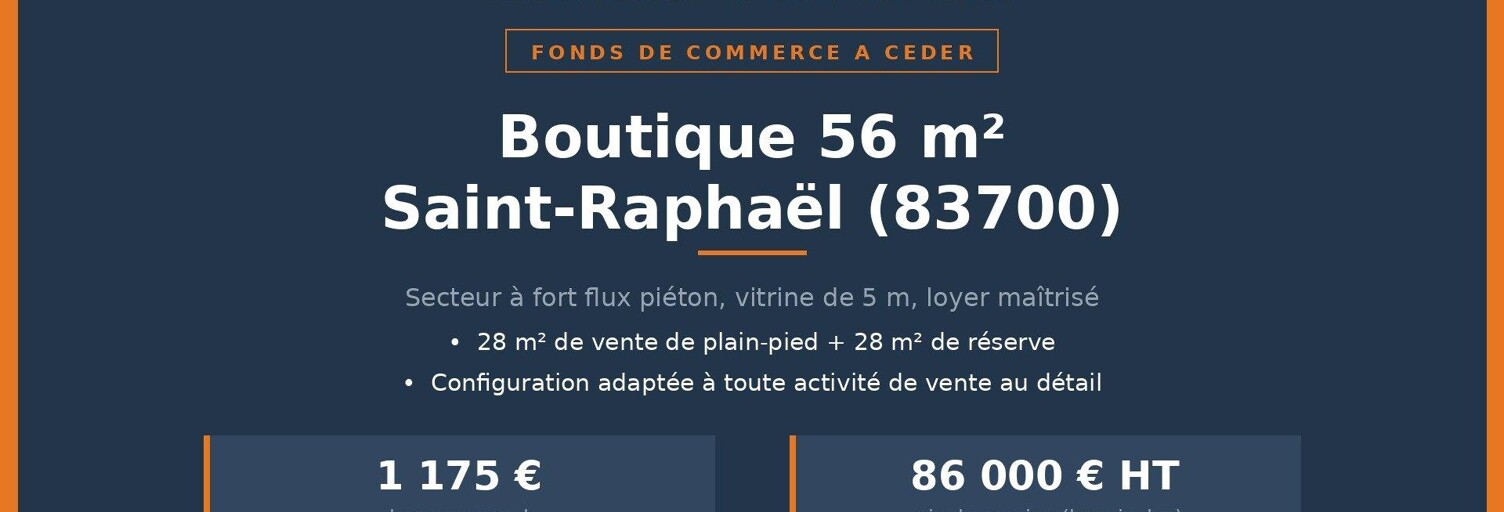 Commerce  56 m² à vendre à Saint-Raphaël (83700)