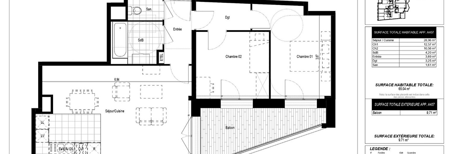 Appartement 3 Pièces 65 m² à vendre à Aubervilliers (93300)