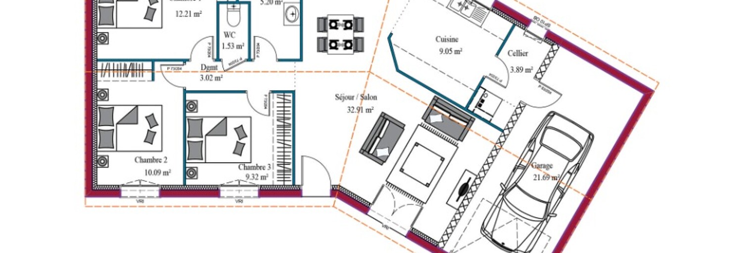 Maison 3 Pièces 100 m² à vendre à Salles (33770)