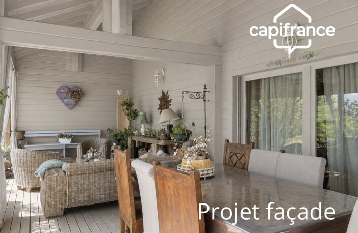01300 CUZIEU MAISON BOIS MASSIF TYPE CHALET, 146 m² ,PLAIN-PIED TERRASSE, GARAGE,PISCINE, TERRAIN 1100 M2 — photo 4