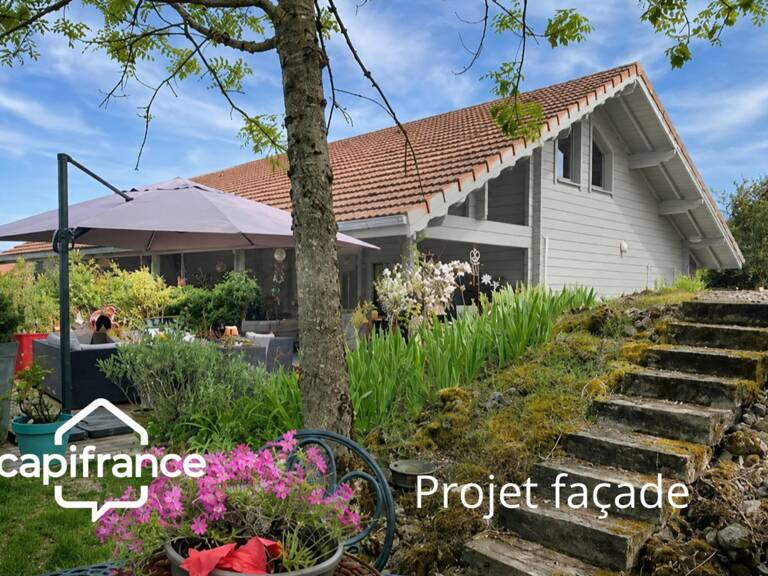 01300 CUZIEU MAISON BOIS MASSIF TYPE CHALET, 146 m² ,PLAIN-PIED TERRASSE, GARAGE,PISCINE, TERRAIN 1100 M2 — photo 1