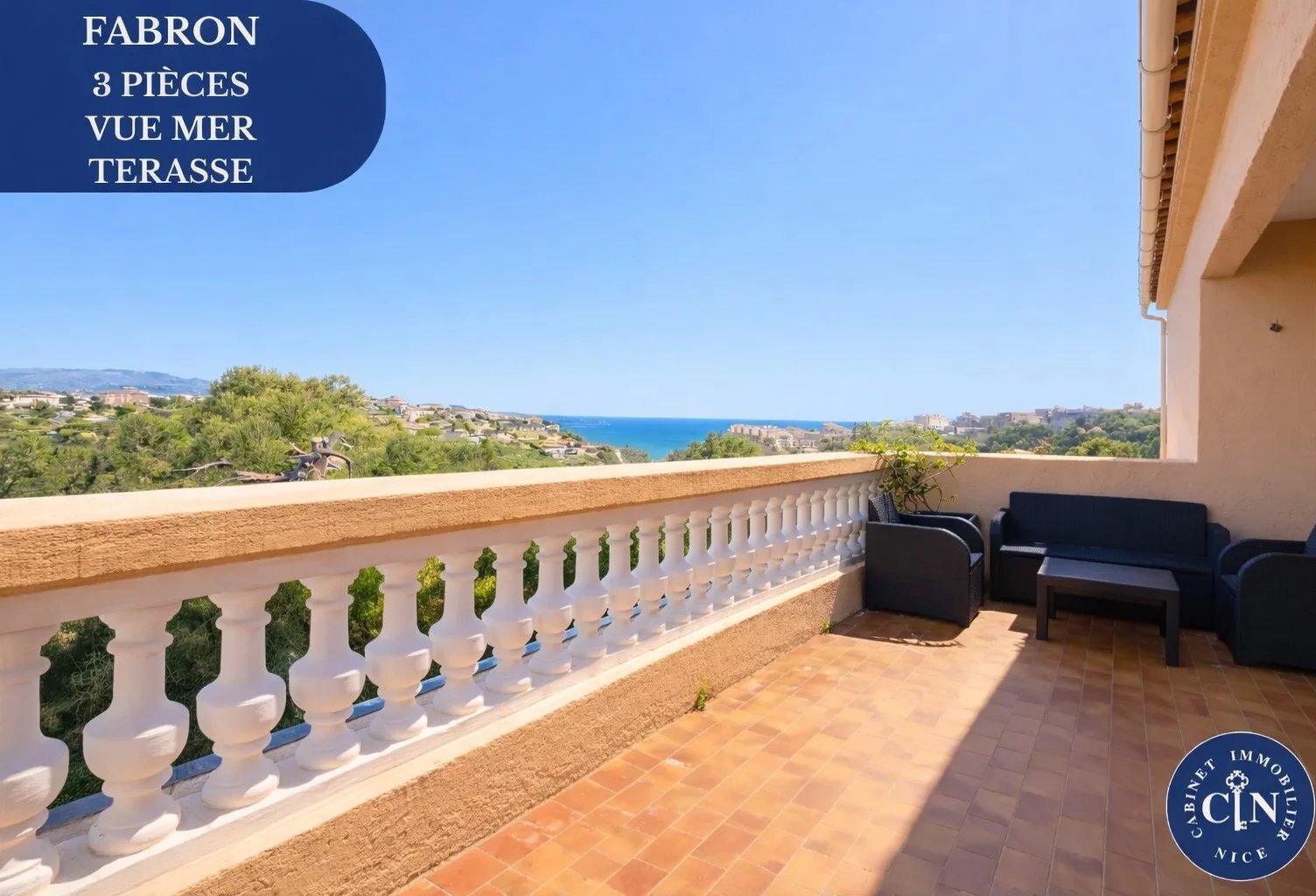 3 Pièces – Terrasse – Vue mer – Fabron / Azura Park — photo 1