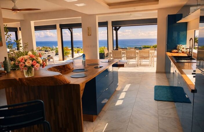 A VENDRE - PROPRIÉTÉ CONFIDENTIELLE – VILLA CONTEMPORAINE – VUE MER ABSOLUE – PRESTATIONS SIGNATURE - SAINT FRANCOIS — photo 3