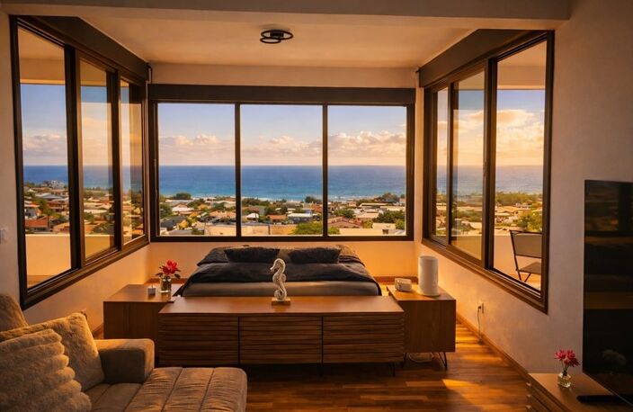 A VENDRE - PROPRIÉTÉ CONFIDENTIELLE – VILLA CONTEMPORAINE – VUE MER ABSOLUE – PRESTATIONS SIGNATURE - SAINT FRANCOIS — photo 4