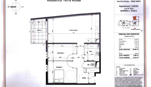 Appartement 3 pièces  à louer Nîmes 30900