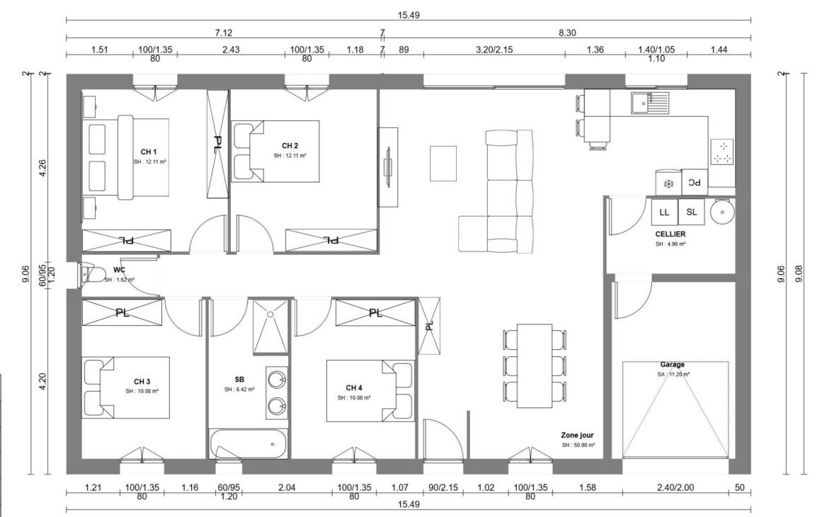 Villa / Maison  T5 à vendre Jarrie (La) 17220