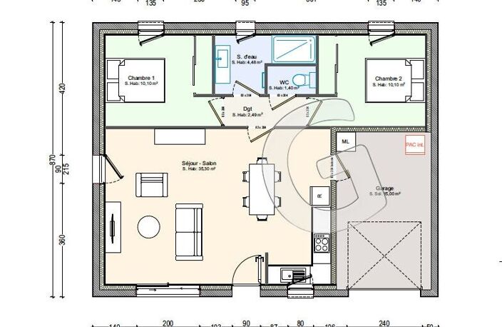MAISON 3 PIECES- 64M²- À VENDRE AUX CONCHES- LONGEVILLE SUR MER — photo 2