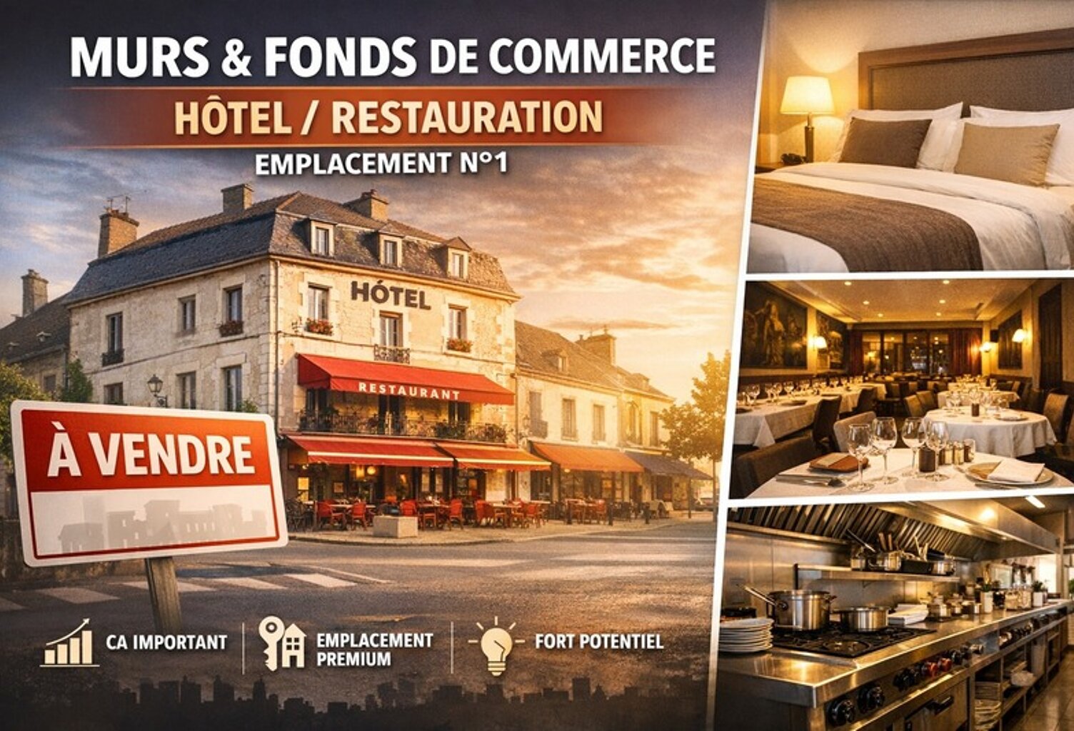 MURS & FONDS DE COMMERCE – HÔTEL / RESTAURATION – EMPLACEMENT N°1 — photo 1