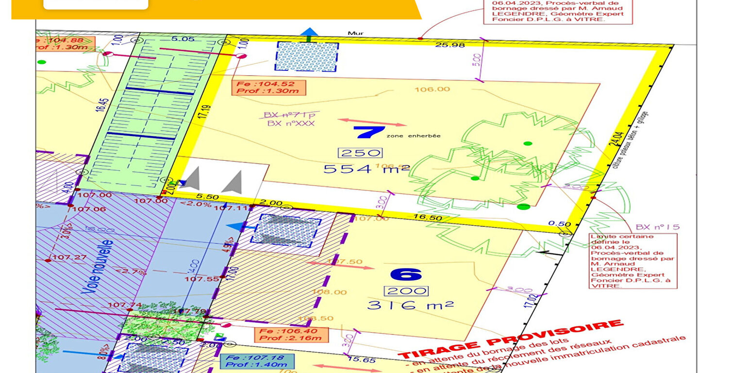 A VENDRE Terrain constructible viabilisé à Vitre 550 m² - 130 747  HAI — photo 1