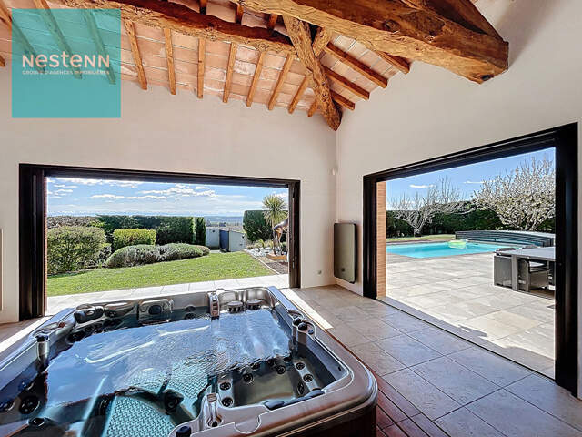 Belle demeure 363m² à vendre, piscine, spa et jardin, vue Pyrénées, 5 min. Villefranche de Lauragais — photo du bien