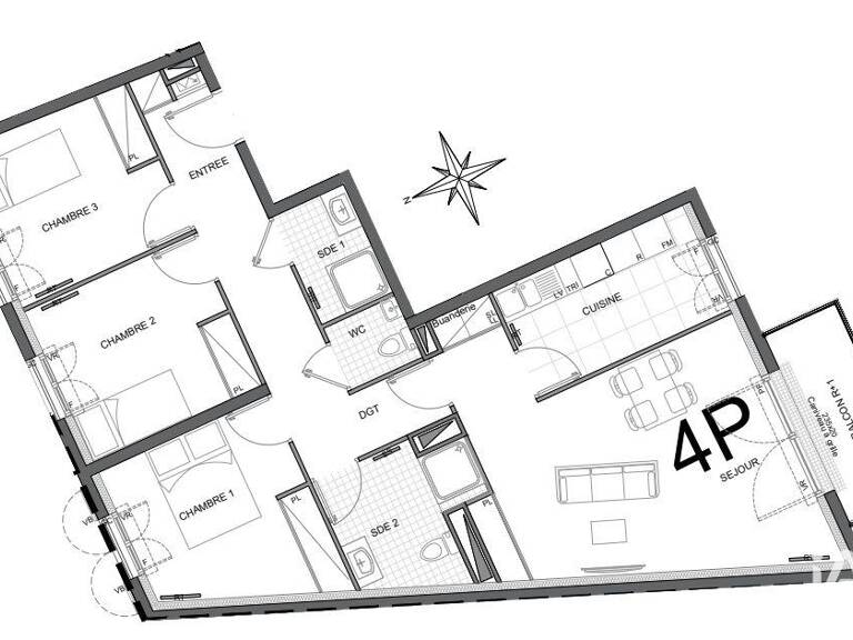 Vente Appartement 4 pièces — photo 1