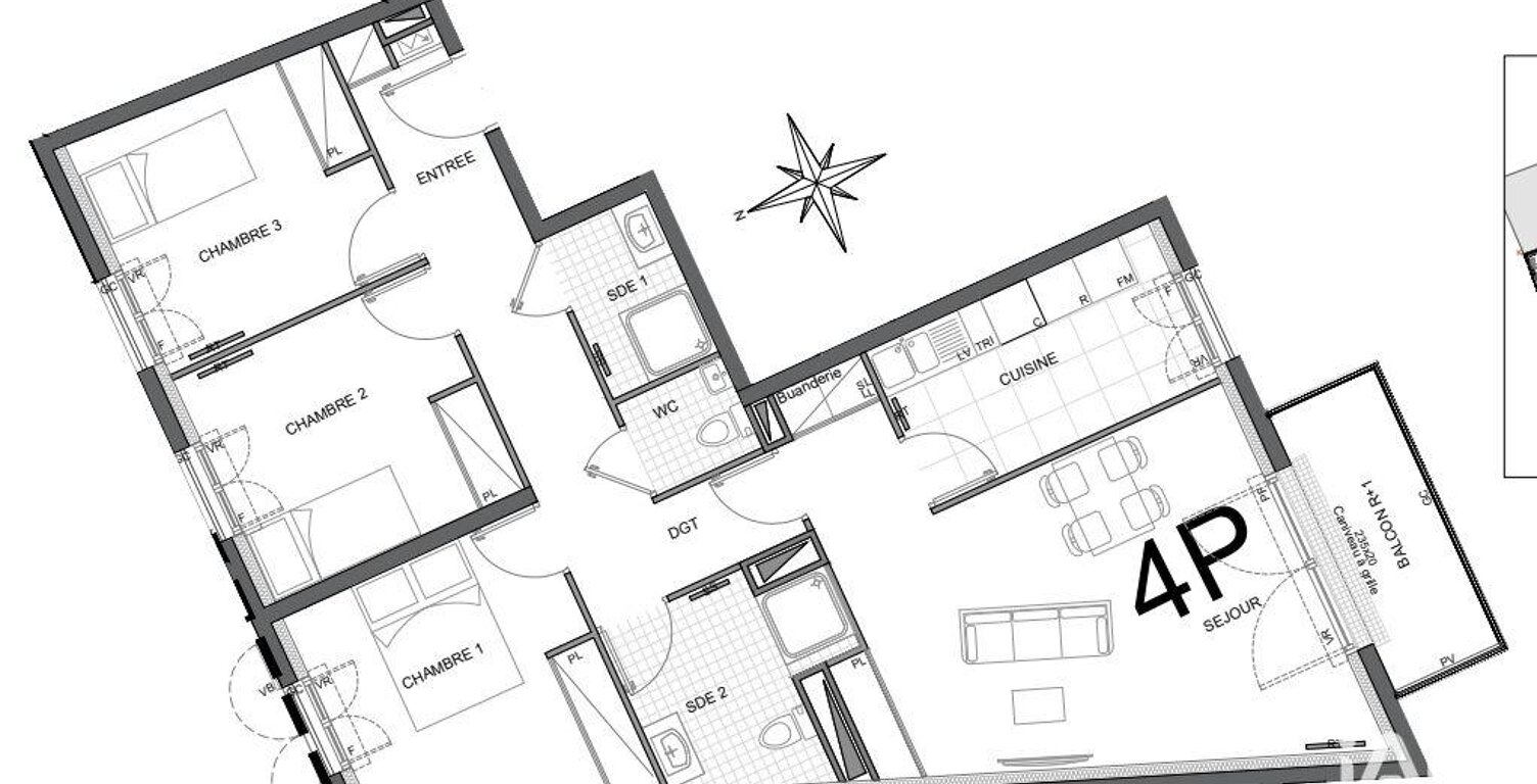 Vente Appartement 4 pièces — photo 1