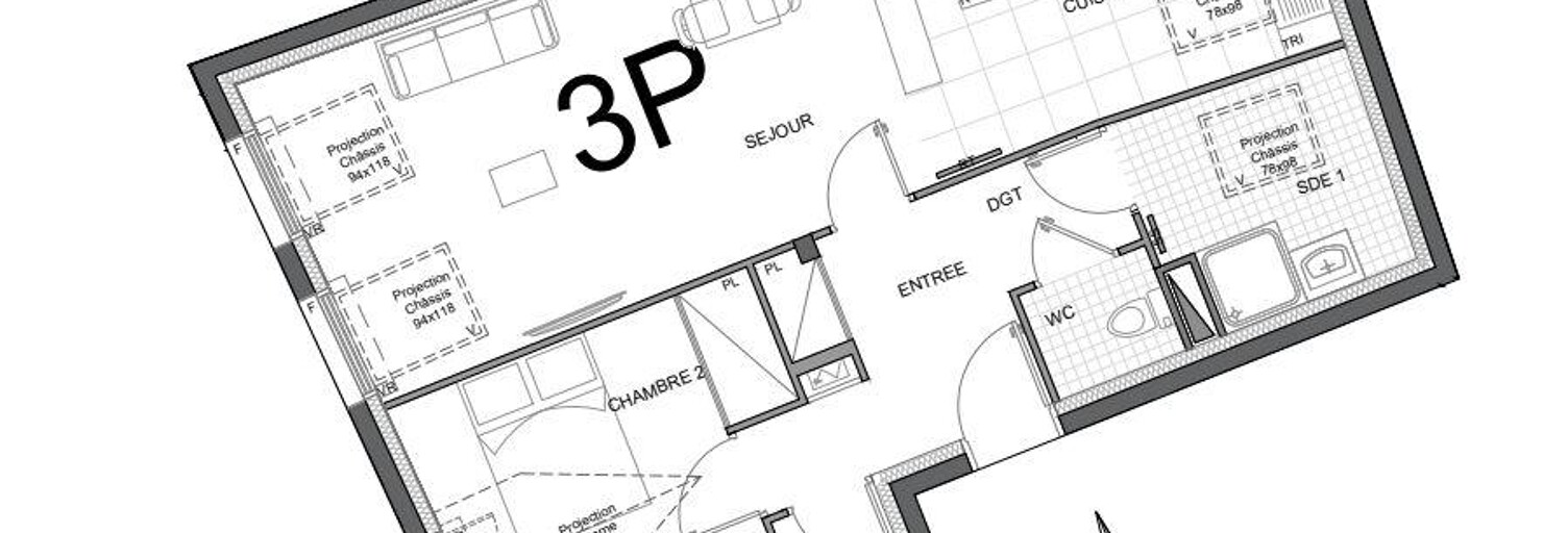 Appartement 3 Pièces 60 m² à vendre à Trilport (77470)