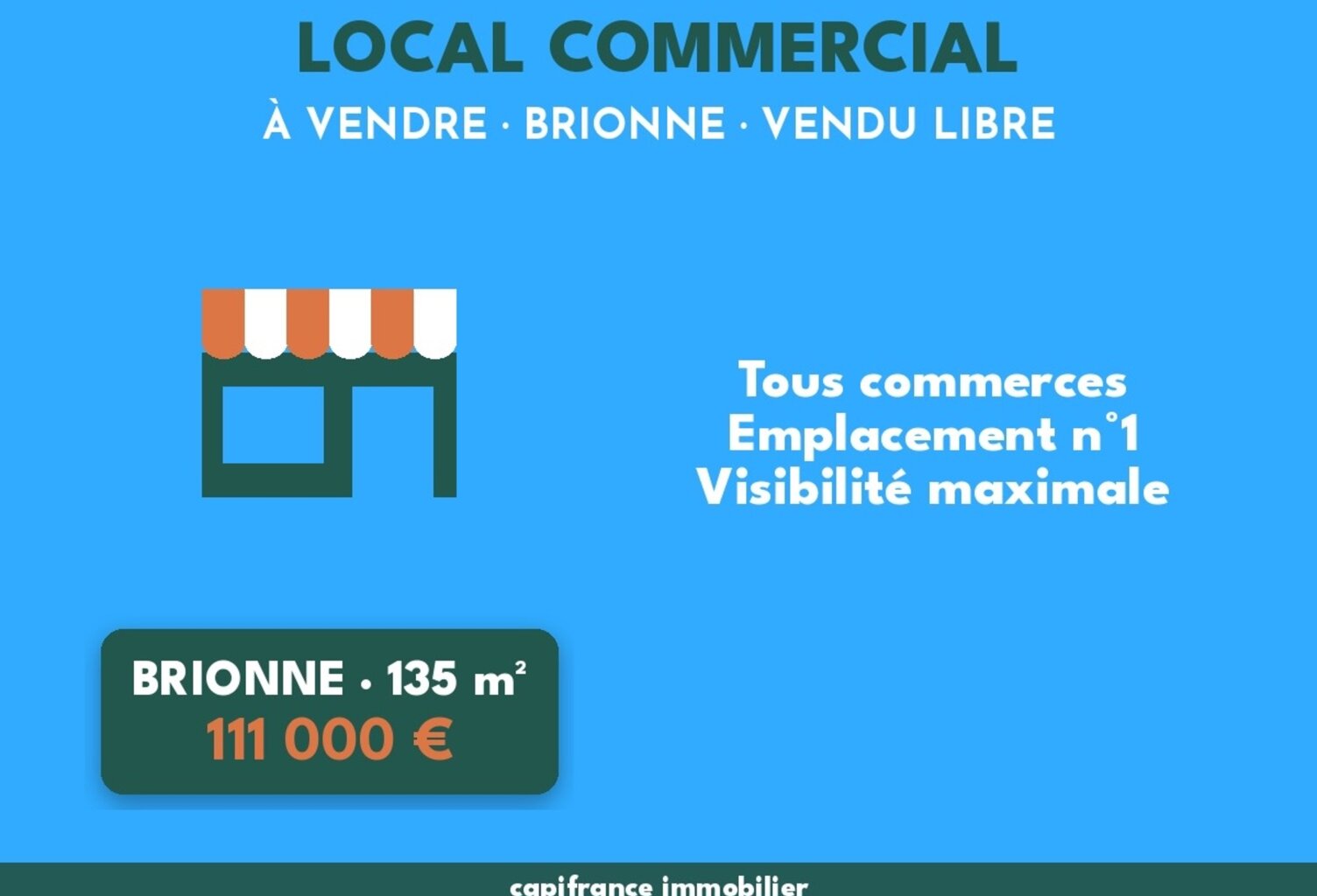 LOCAL COMMERCIAL 135 m² – VENDU LIBRE – BRIONNE – EMPLACEMENT N°1 — photo 1