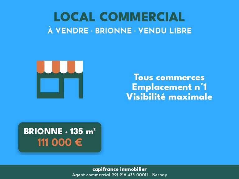 LOCAL COMMERCIAL 135 m² – VENDU LIBRE – BRIONNE – EMPLACEMENT N°1 — photo 1