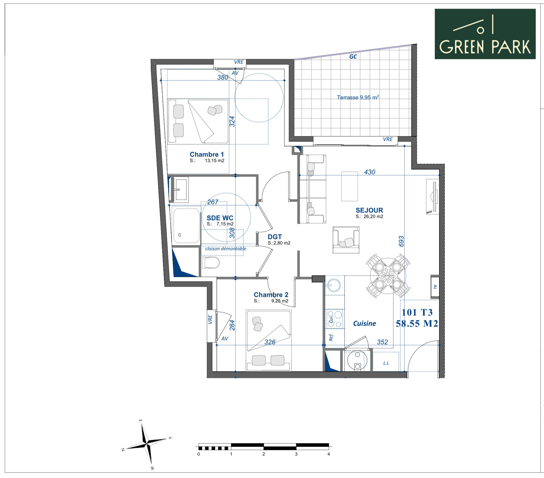 Appartement  T3 à vendre Toulon 83100