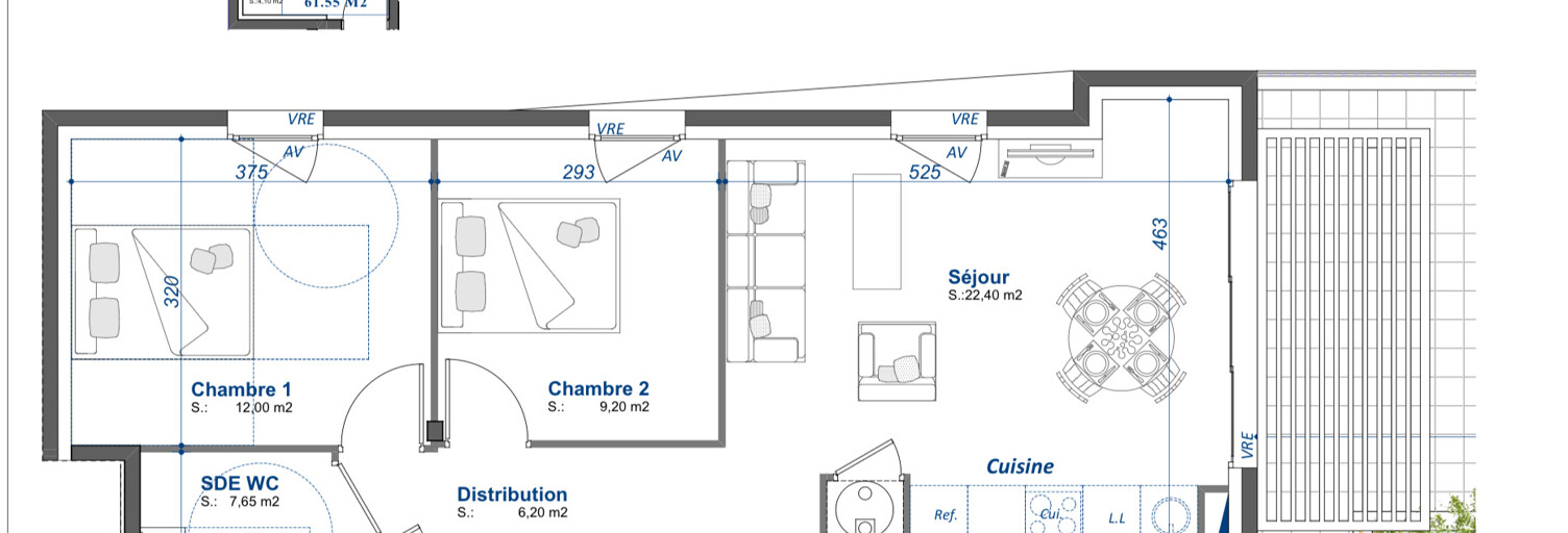 Appartement 3 Pièces 61 m² à vendre à Toulon (83100)