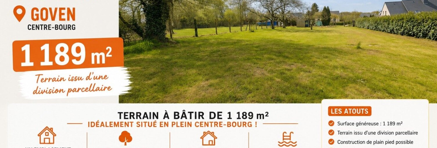 Terrain  1189 m² à vendre à Goven (35580)