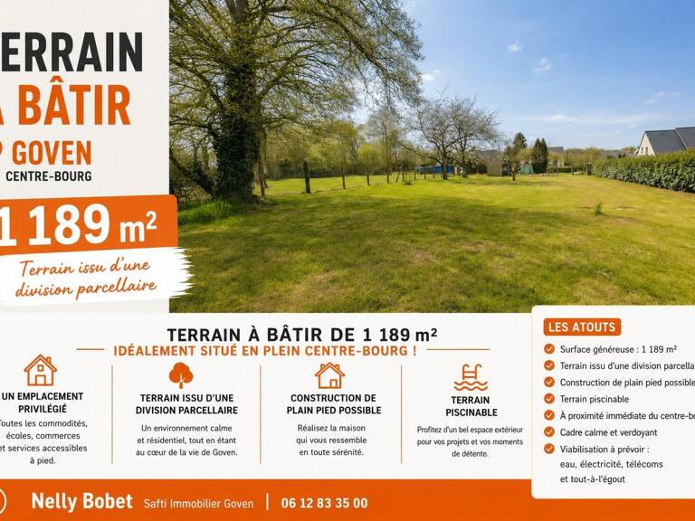 RARE À GOVEN  Terrain de 1180 m² — photo 1