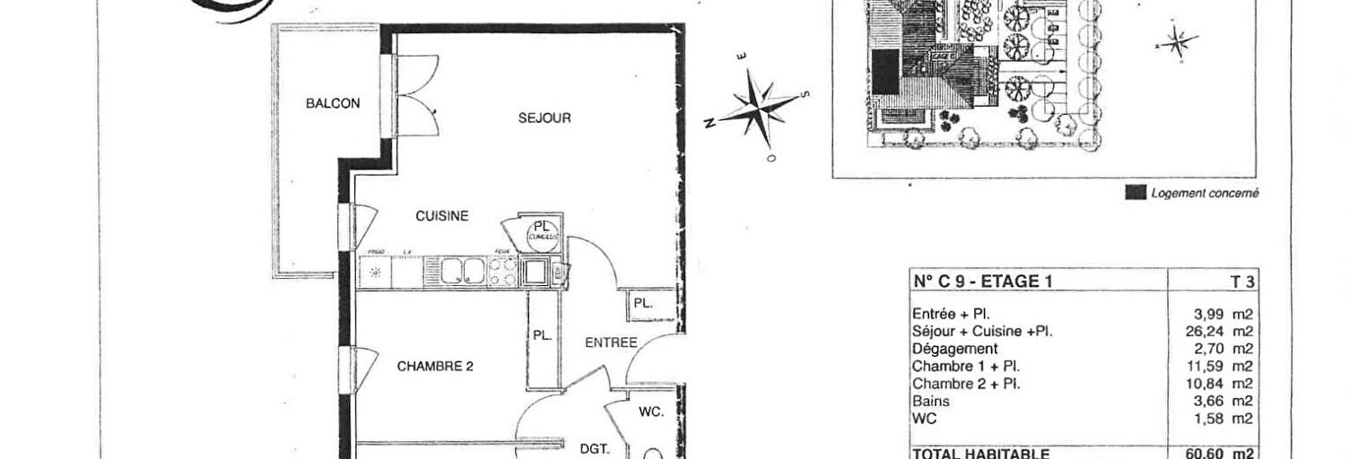 Appartement 3 Pièces 61 m² à louer à Balma (31130)