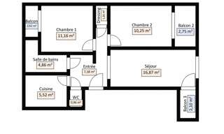 Appartement 3 Pièces 58 m² à vendre à Nice (06200)