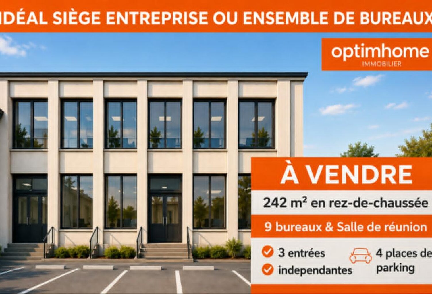 Siege d'entreprise . 9 Bureaux . Salle de Reunion . Espace pause . Accueil . Parkings . Hyper centre . REDON — photo 1