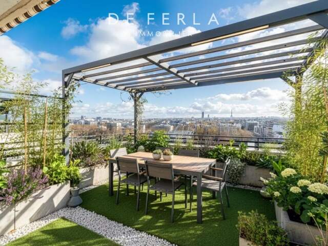 Duplex au dernier étage - Terrasse et balcon - Courbevoie — photo du bien
