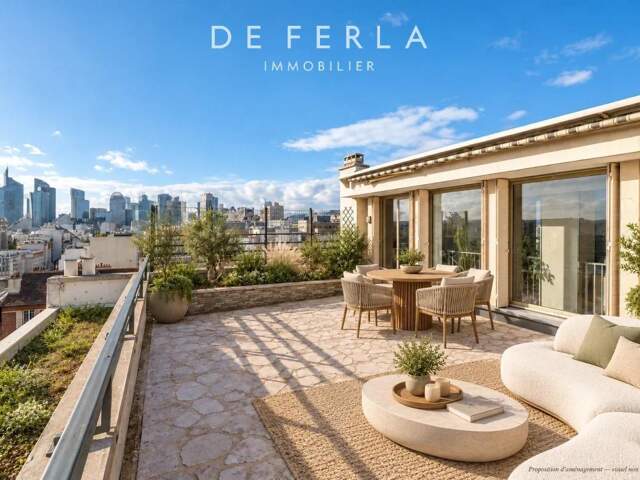 Duplex au dernier étage — Terrasse panoramique — COURBEVOIE / ÎLE DE LA JATTE — photo du bien
