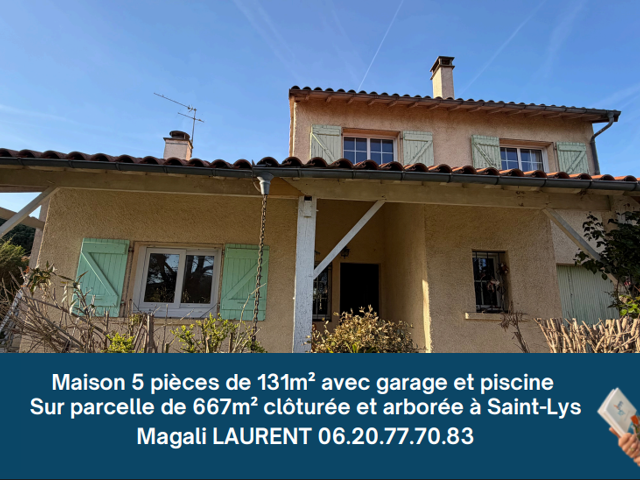 Maison 5 pièces de 131m2 avec garage et piscine sur parcelle — photo du bien