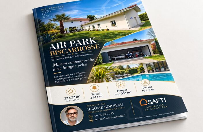VILLA MODERNE DE 222M2  AIR PARK DE BISCARROSSE- 336M2 DE HANGAR — photo 4